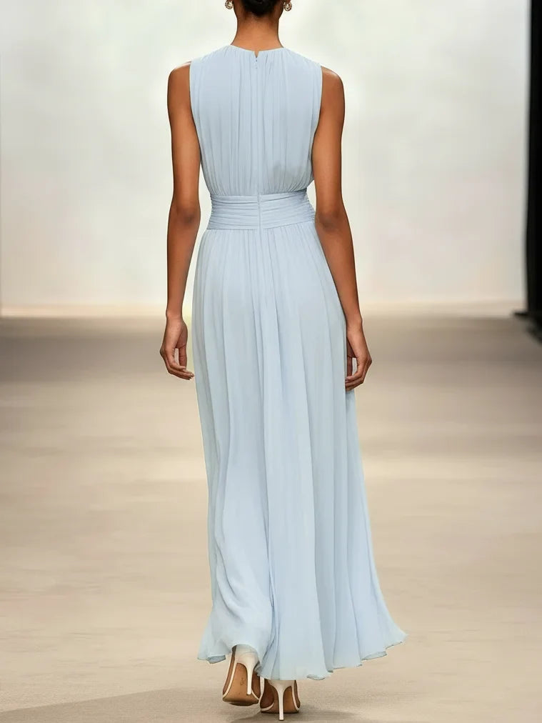 Sleeveless Ruched A-Line Wedding Guest Maxi Dress Modeberg Bern