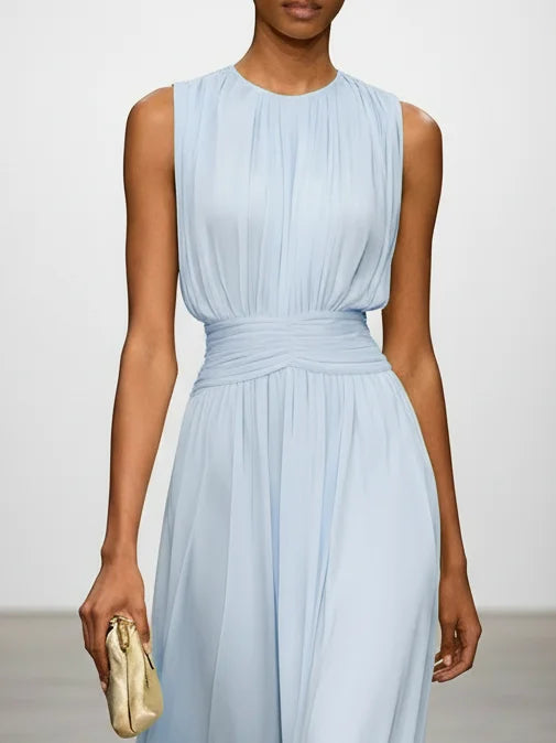 Sleeveless Ruched A-Line Wedding Guest Maxi Dress Modeberg Bern