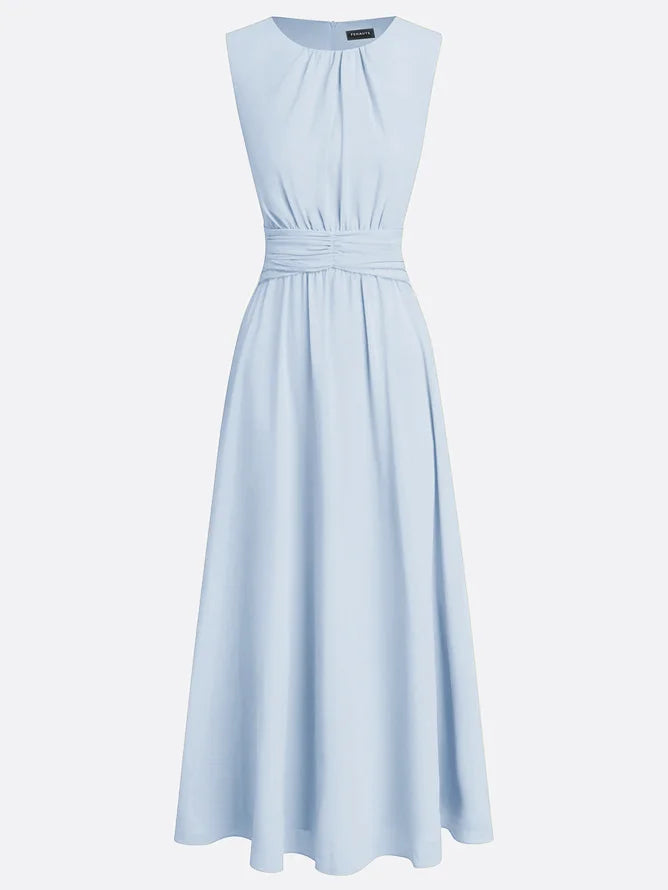Sleeveless Ruched A-Line Wedding Guest Maxi Dress Modeberg Bern