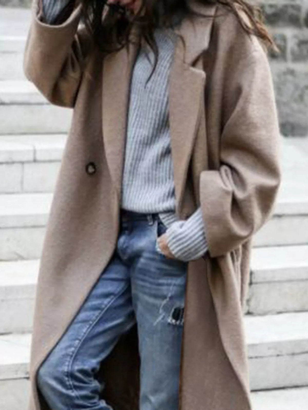Oversized Long Winter Coat with Wide Sleeves Modeberg Bern