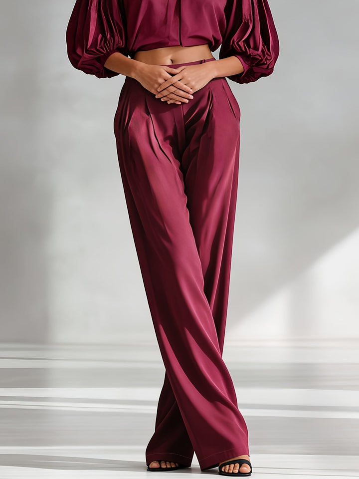 Elegant Satin Trousers with Pockets Modeberg Bern