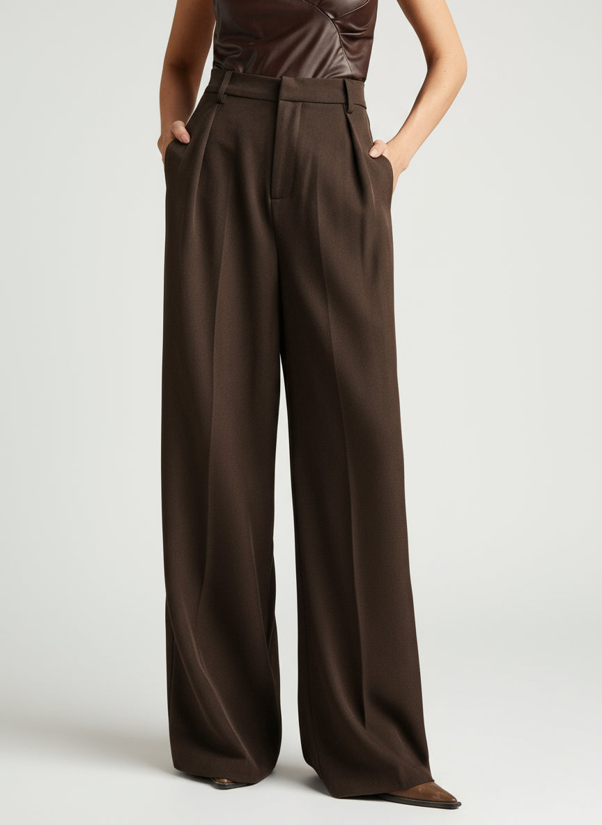 High Waist Wide Leg Tailored Trousers Modeberg Bern