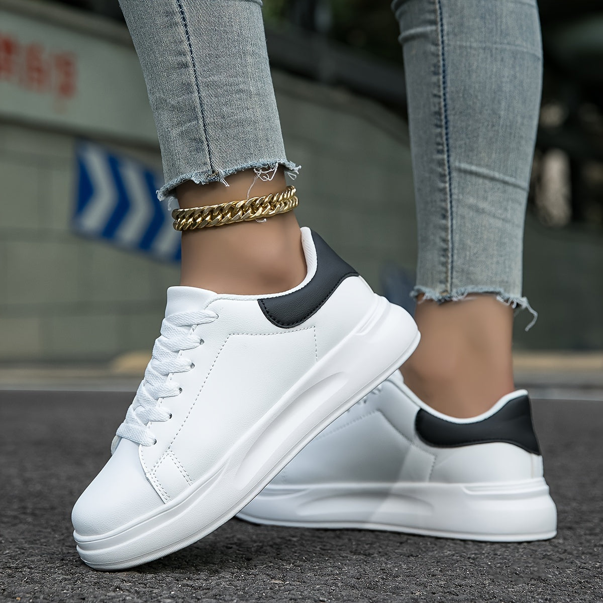 Women's Clean White Leather Trainers Modeberg Bern