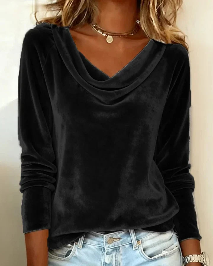 Women's Long Sleeve Velvet Blouse Modeberg Bern