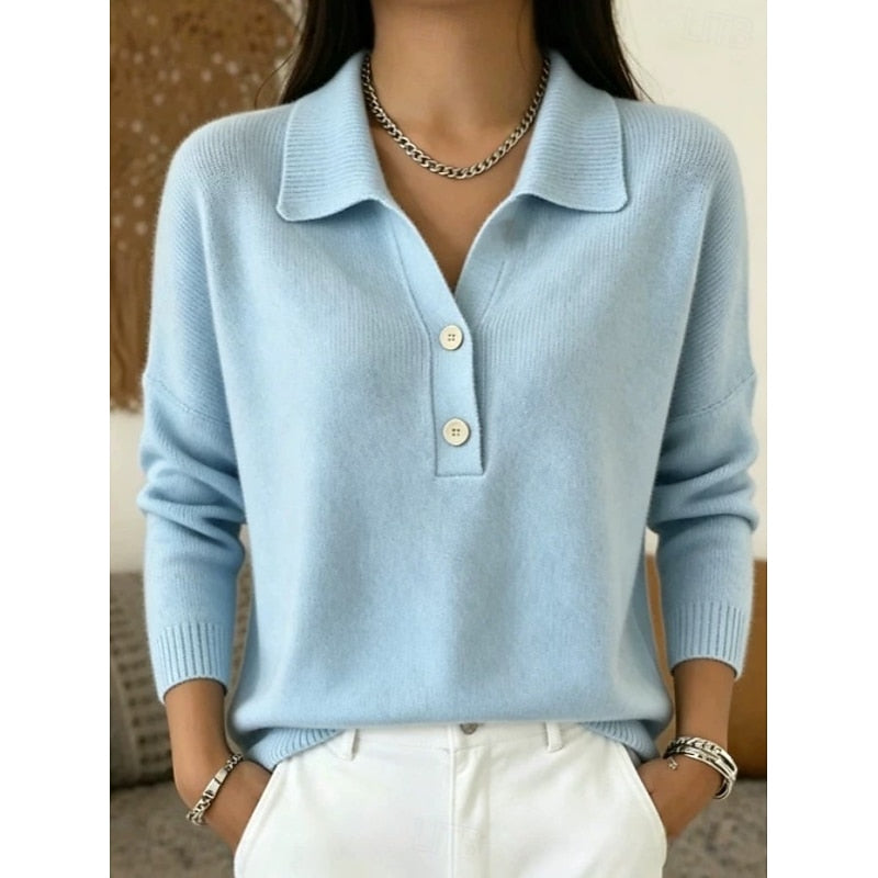 Refined Collared Button Jumper Modeberg Bern
