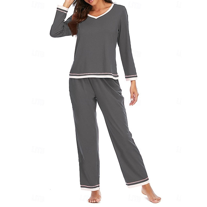 Relaxed V-Neck Loungewear Set Modeberg Bern