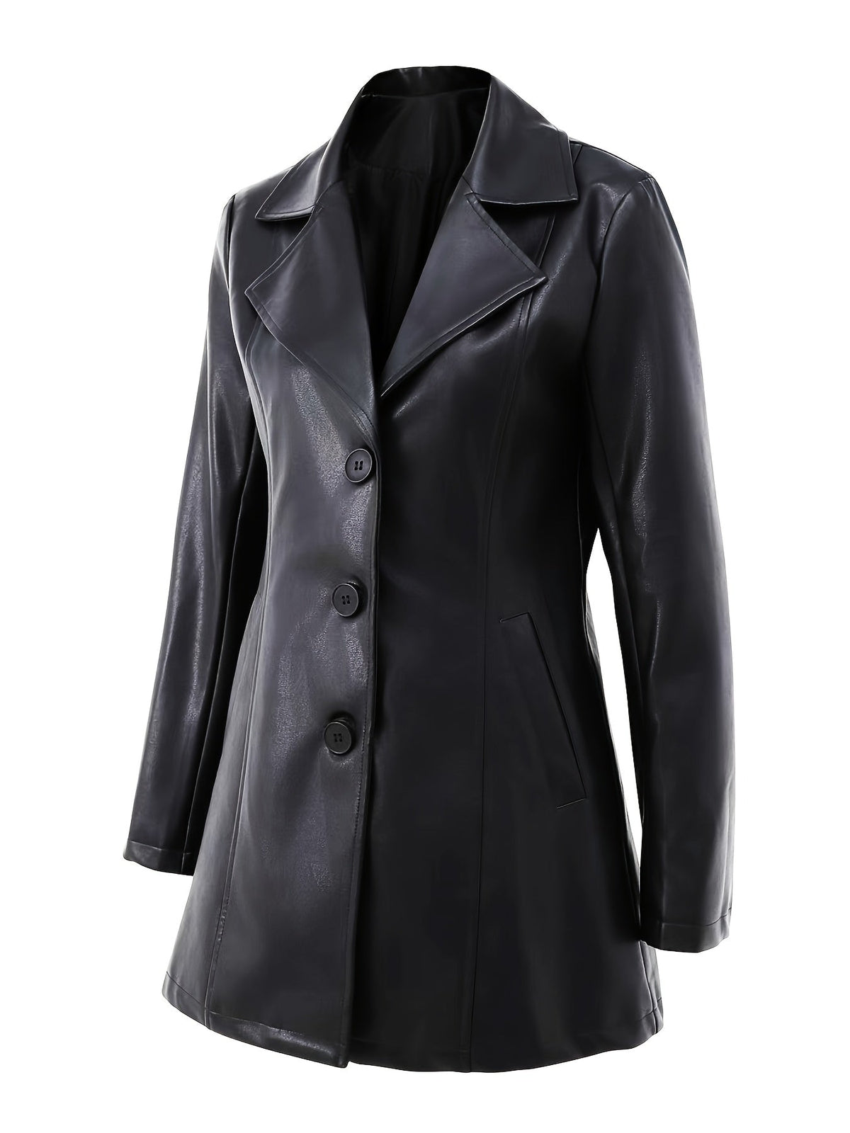 Mid-Length Coat with A-Line Hem and Notched Collar Modeberg Bern