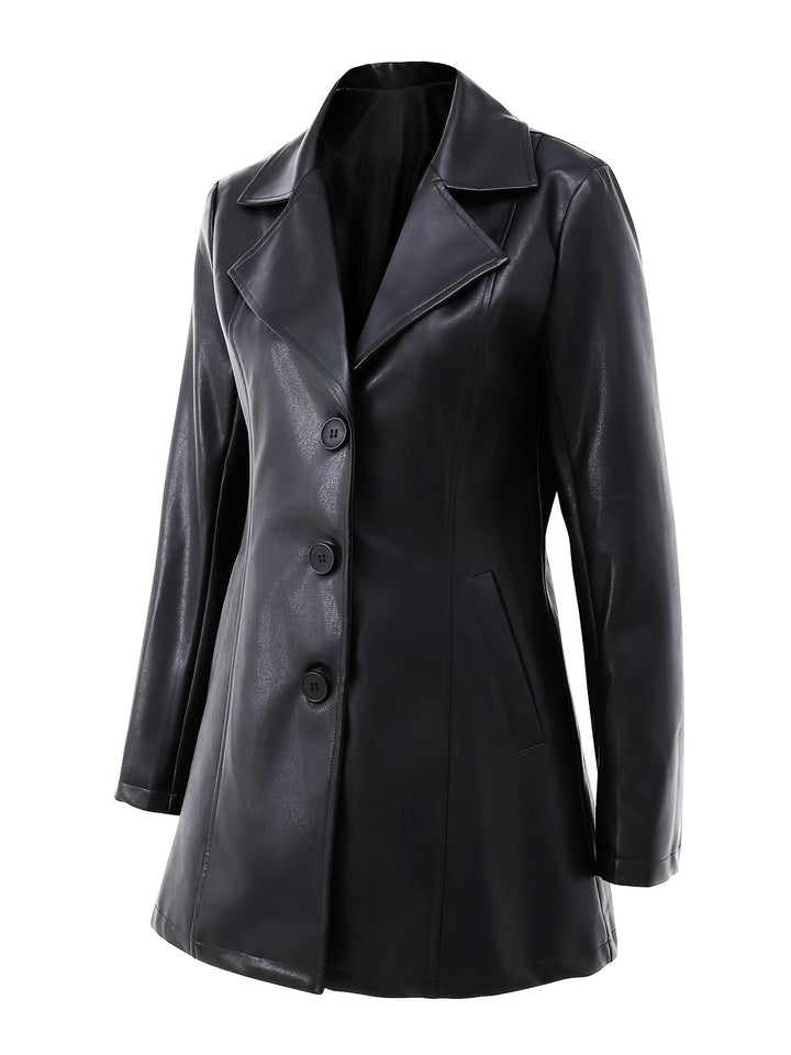 Mid-Length Coat with A-Line Hem and Notched Collar Modeberg Bern