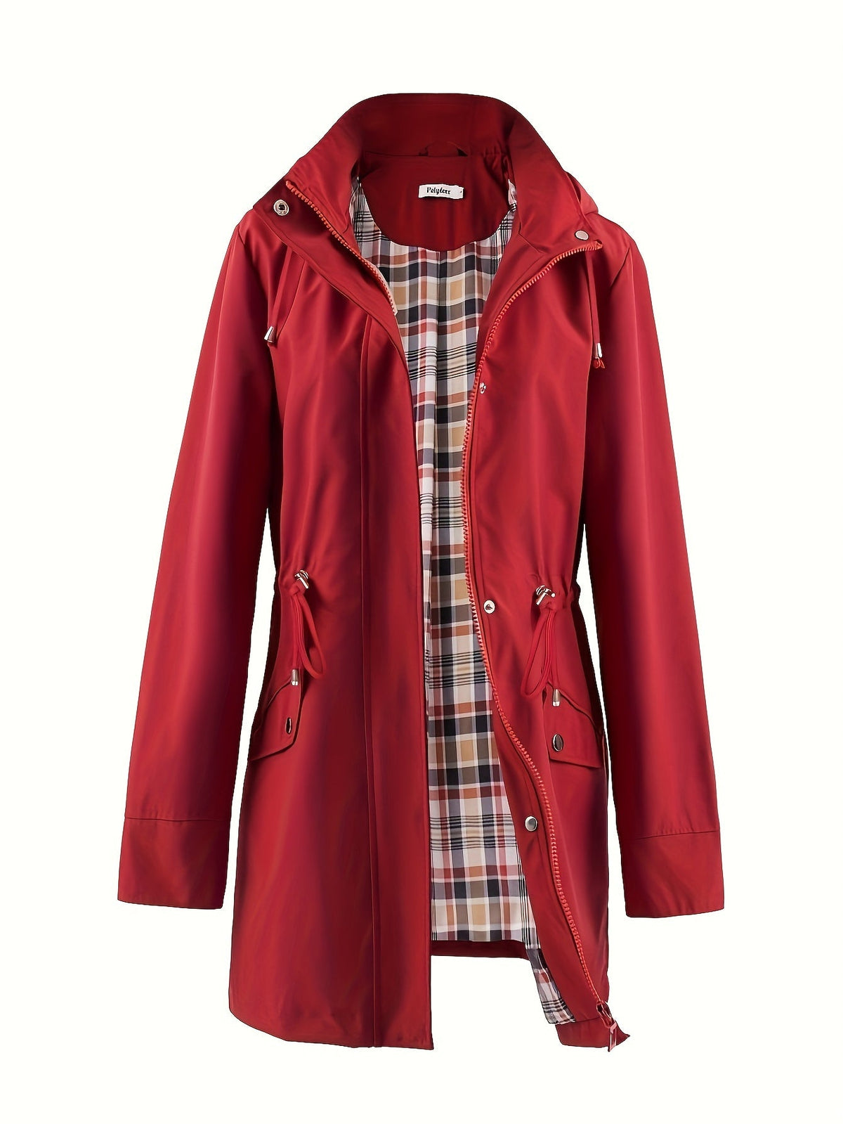 Hooded Zip Up Coat with Drawstring Waist Modeberg Bern