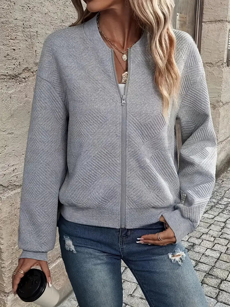 Hannah | Women’s Casual Pattern Front Zip Cardigan Modeberg Bern