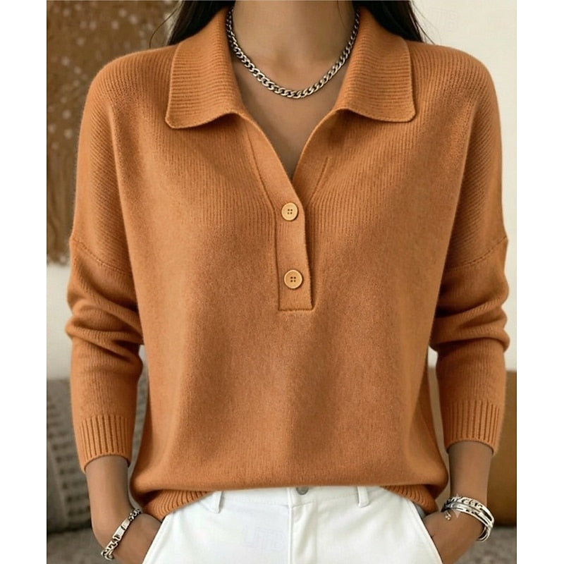 Refined Collared Button Jumper Modeberg Bern