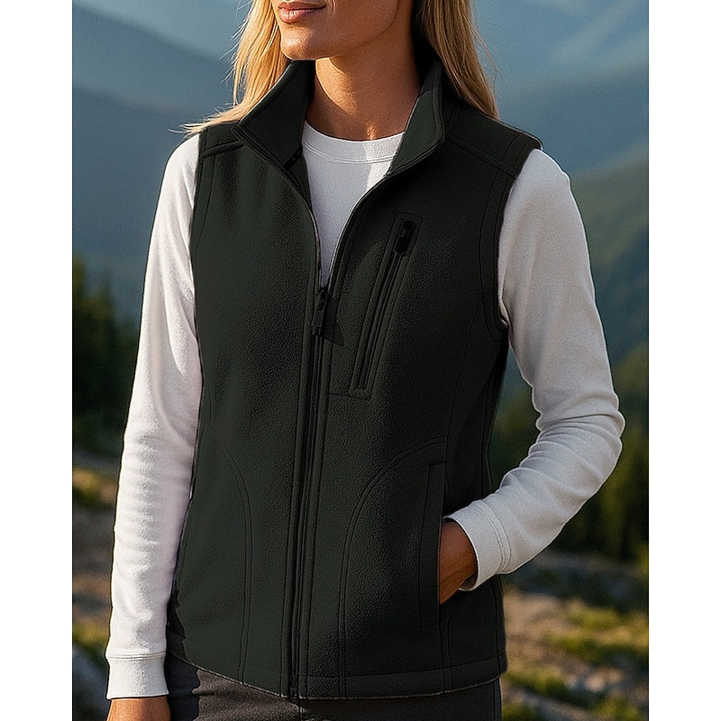Cozy Zip-Up Vest Top with Stand Collar Modeberg Bern