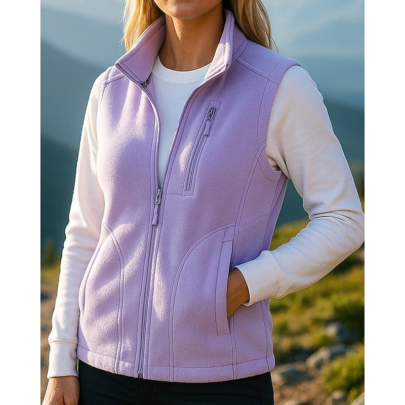 Cozy Zip-Up Vest Top with Stand Collar Modeberg Bern