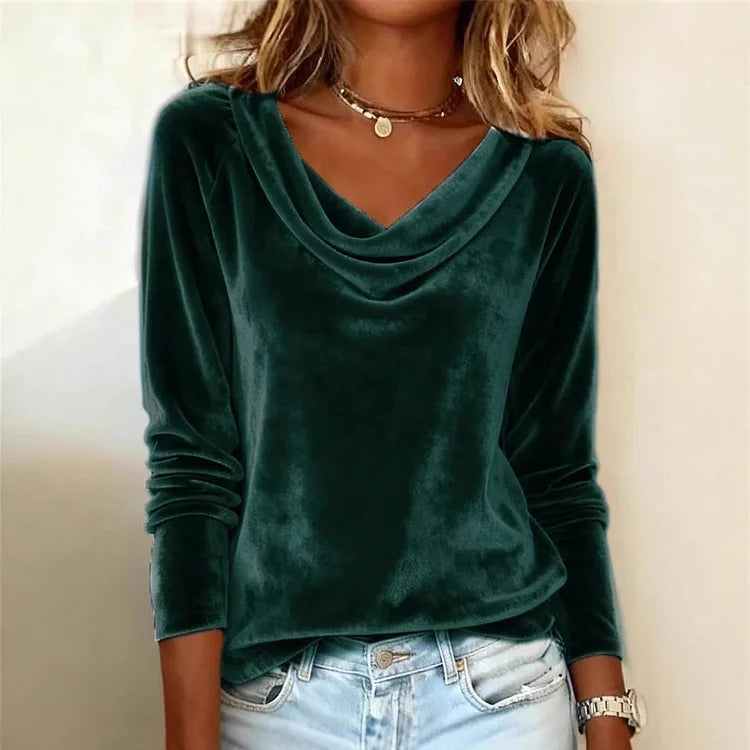 Women's Long Sleeve Velvet Blouse Modeberg Bern