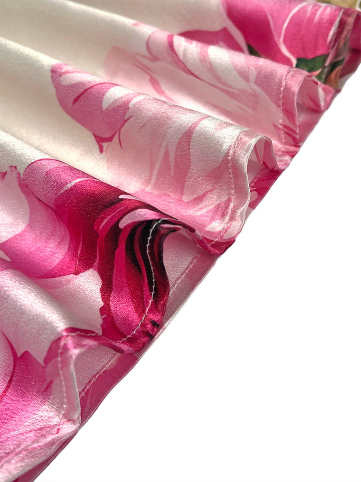Floral Print A-Line Maxi Dress – Pleated Mock Neck Modeberg Bern