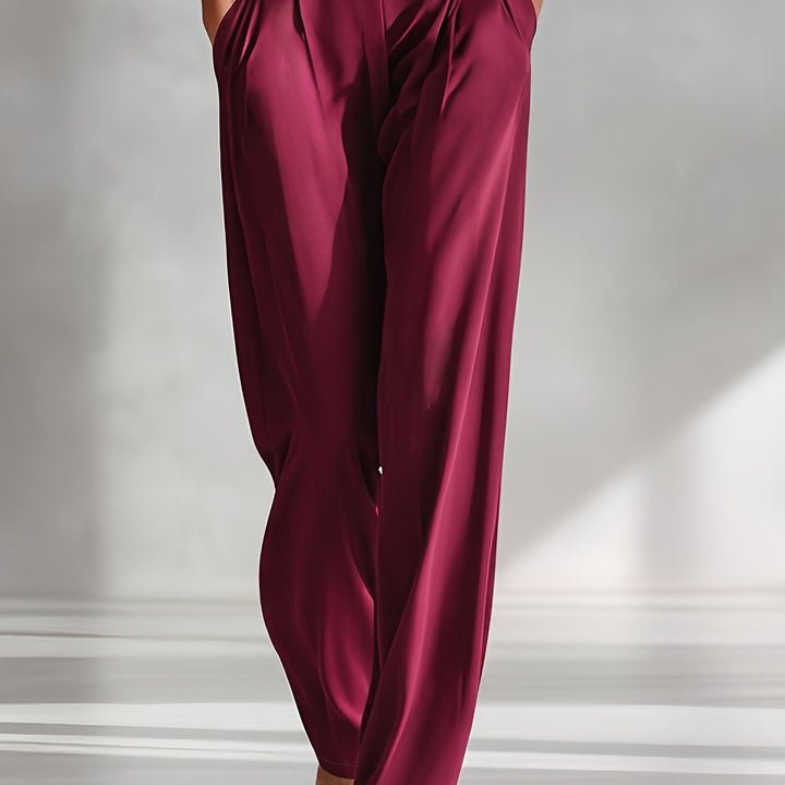Elegant Satin Trousers with Pockets Modeberg Bern