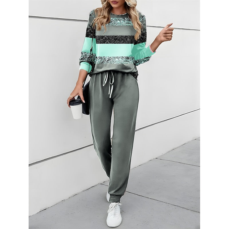Colour Block Round-Neck Co-Ord Set Modeberg Bern