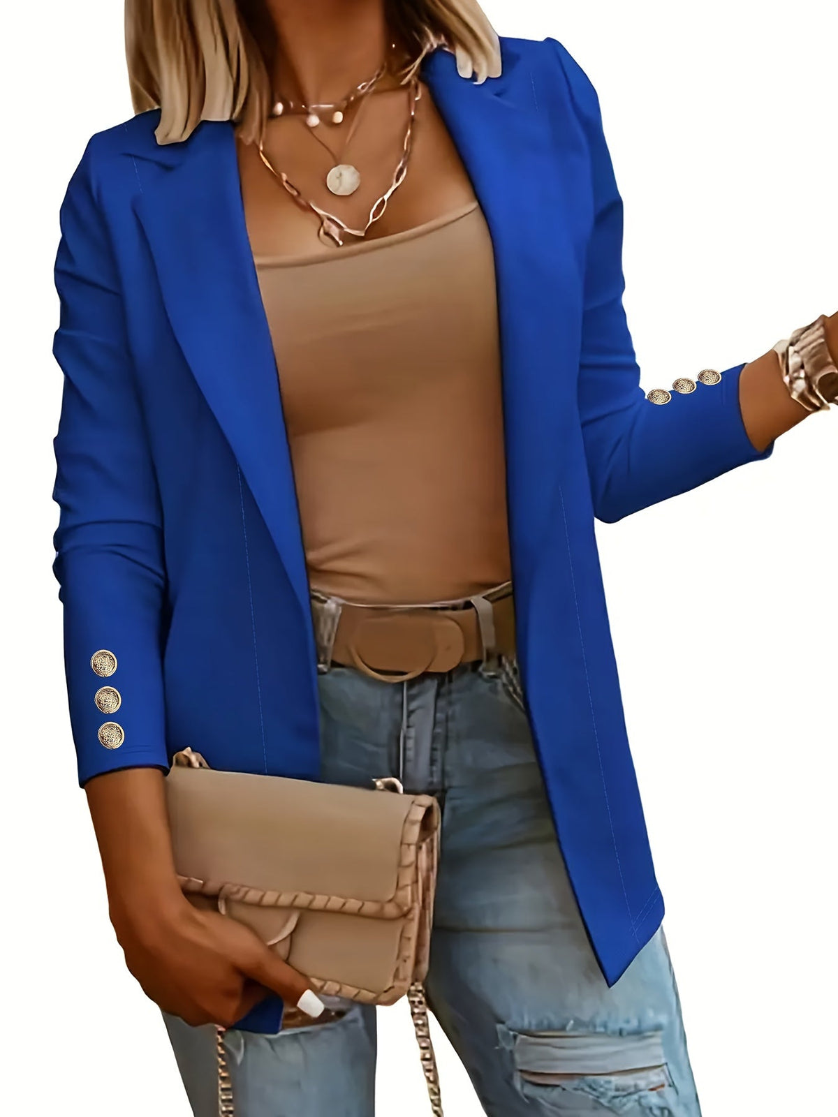 Mid-Length Lapel Coat with Decorative Button Cuffs Modeberg Bern