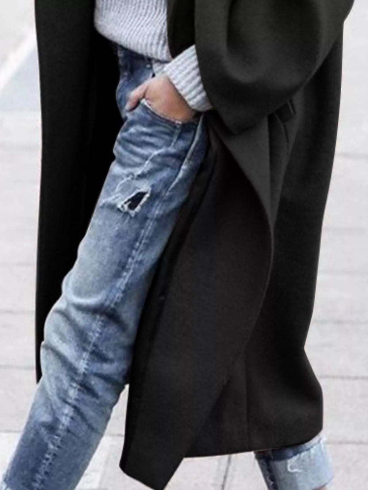Oversized Long Winter Coat with Wide Sleeves Modeberg Bern