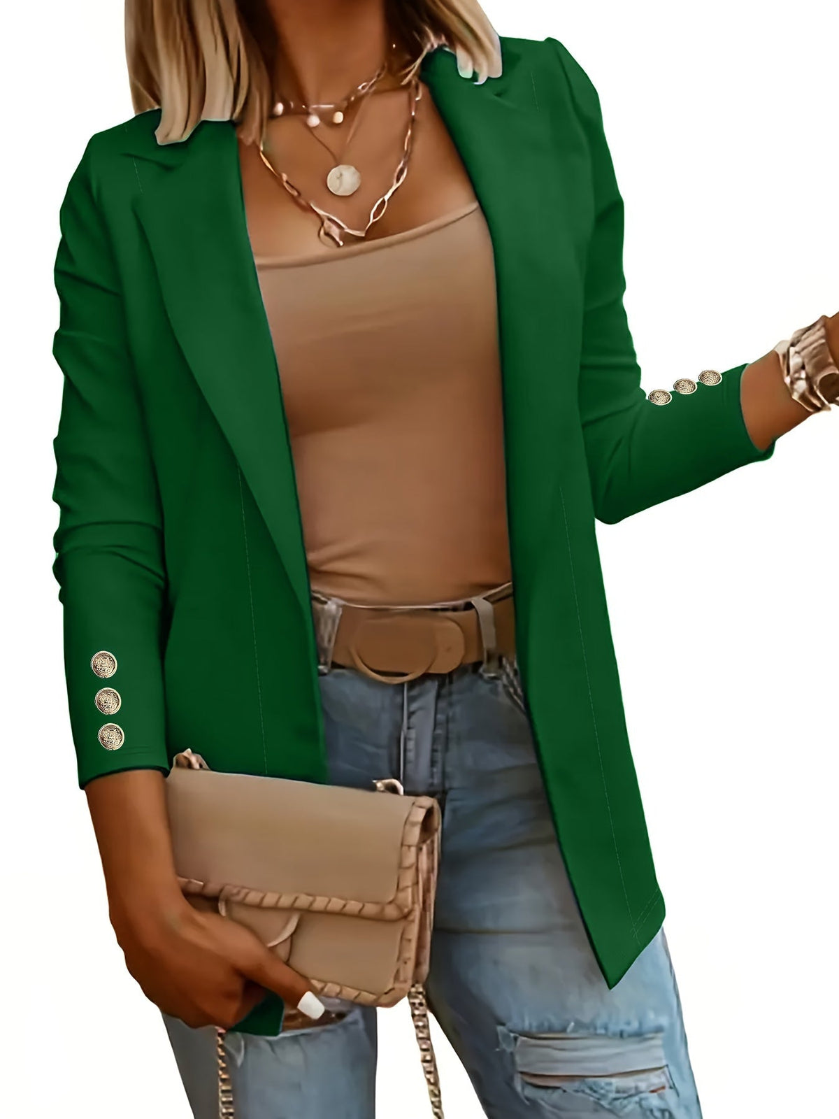 Mid-Length Lapel Coat with Decorative Button Cuffs Modeberg Bern