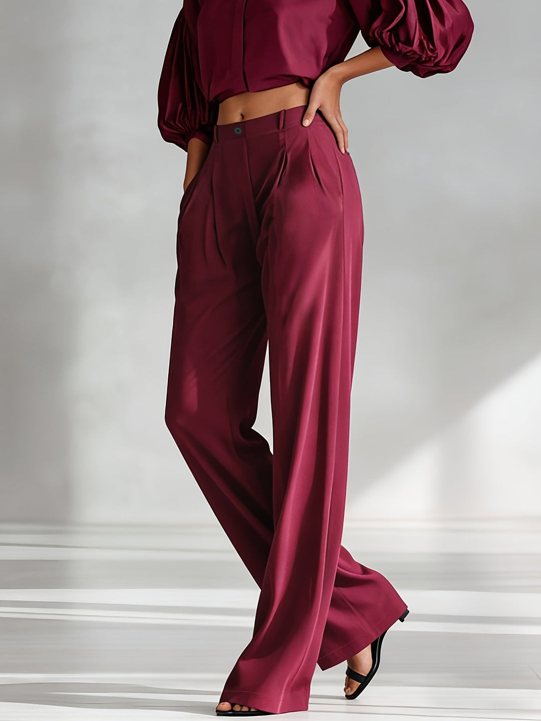 Elegant Satin Trousers with Pockets Modeberg Bern