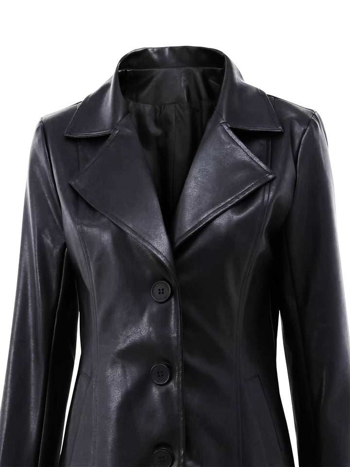 Mid-Length Coat with A-Line Hem and Notched Collar Modeberg Bern