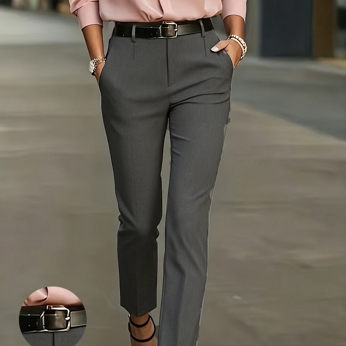 High-Waisted Slim-Fit Pencil Trousers Modeberg Bern