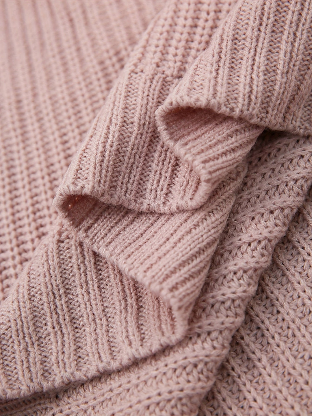 Relaxed Half Roll Neck Jumper Dress in Ribbed Knit Modeberg Bern