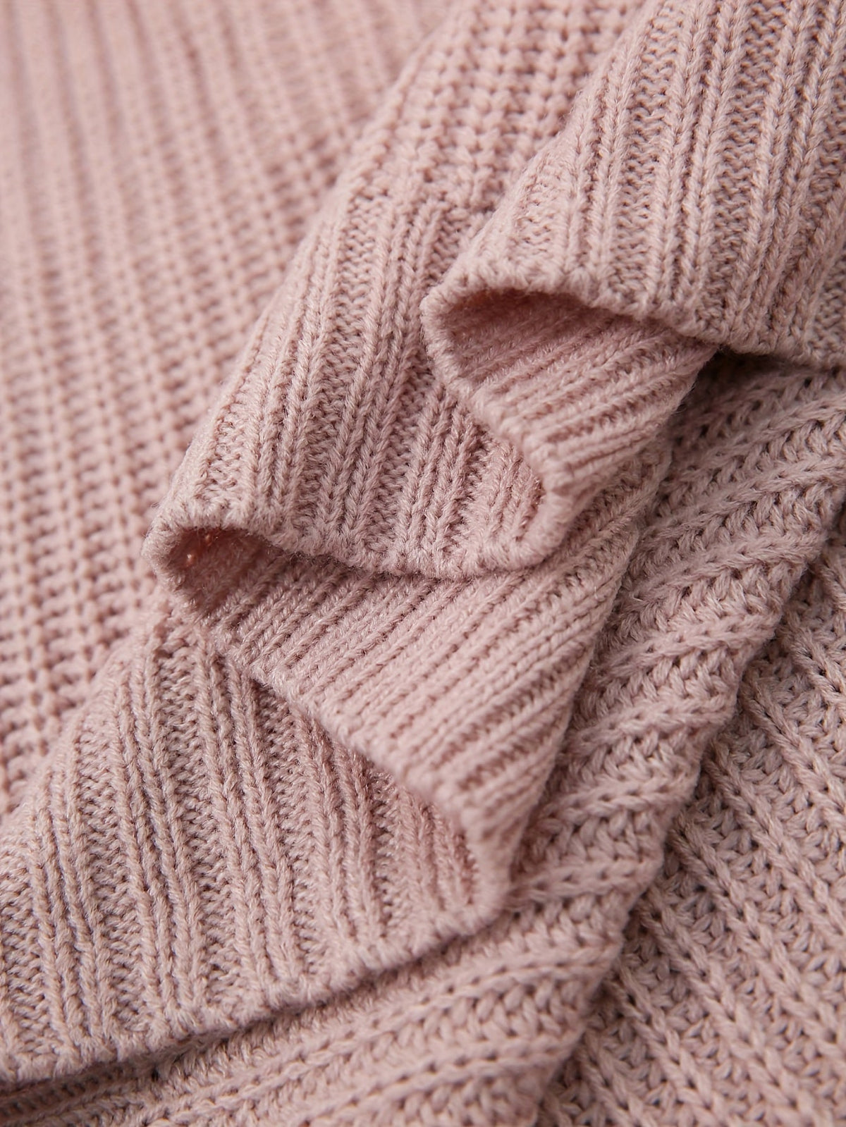 Relaxed Half Roll Neck Jumper Dress in Ribbed Knit Modeberg Bern