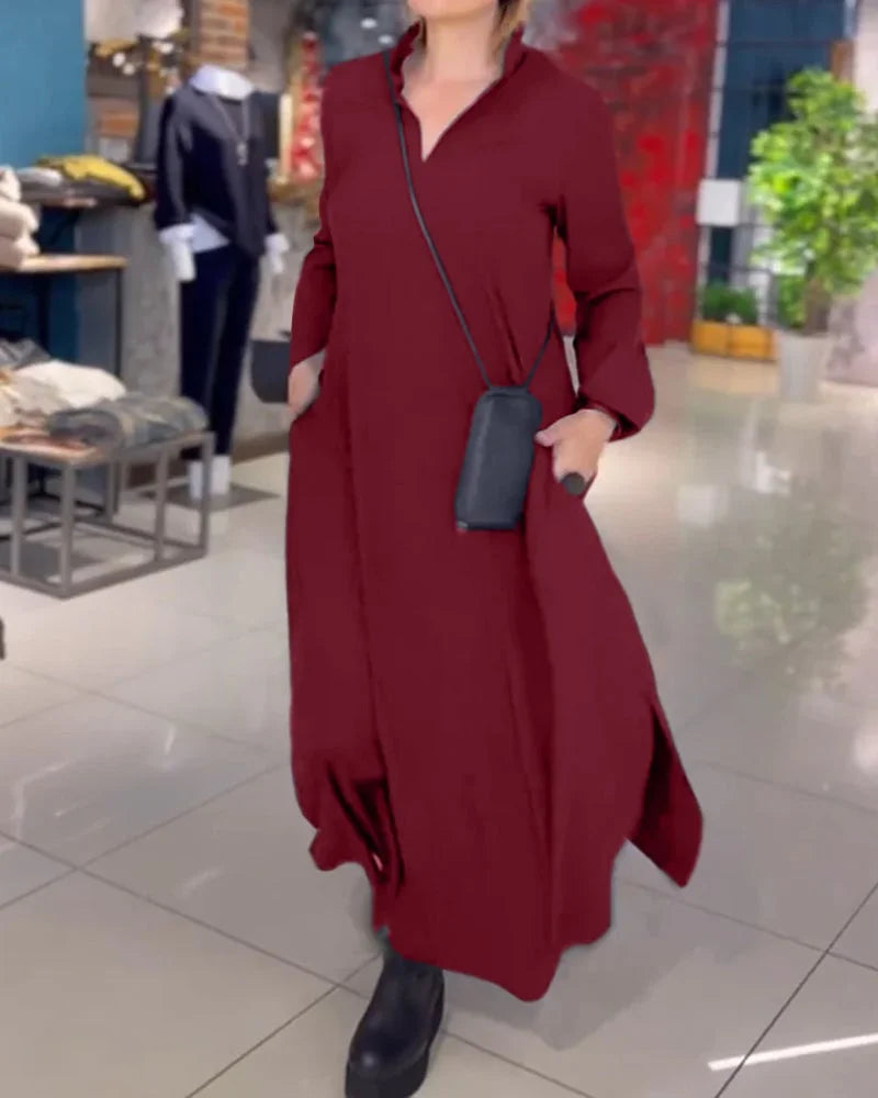 Druvelis™ Langes Kleid mit Schlitz Modeberg Bern
