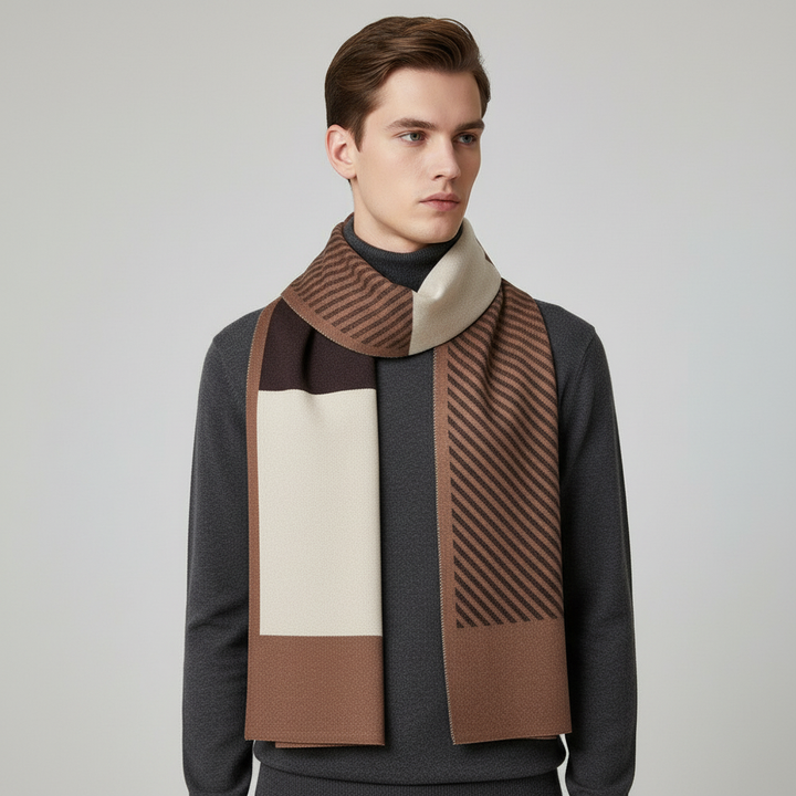 Egon™ Schal Mit Geometrischem Muster – Khaki | Modeberg Bern