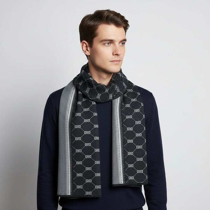 Egon™ Schal Mit Geometrischem Muster – Anthrazit | Modeberg Bern