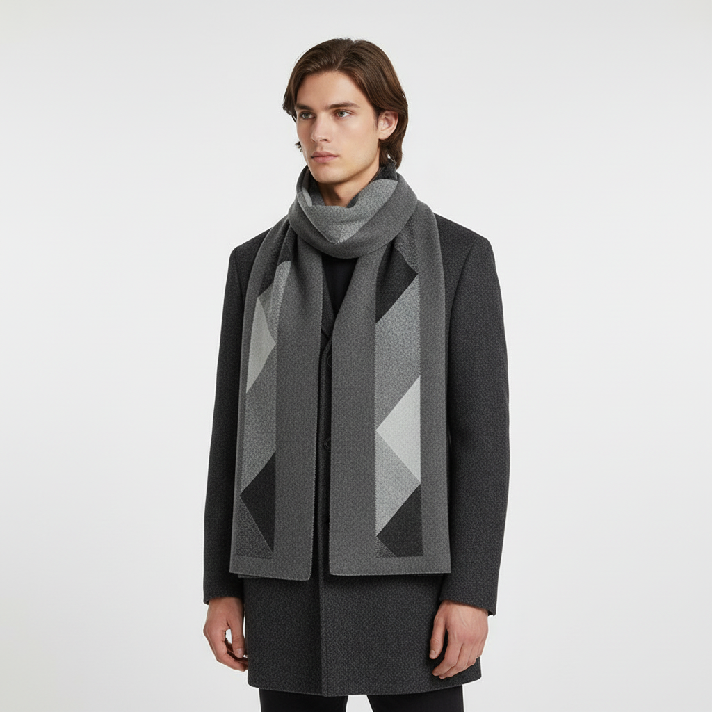 Egon™ Schal Mit Geometrischem Muster – Grau | Modeberg Bern