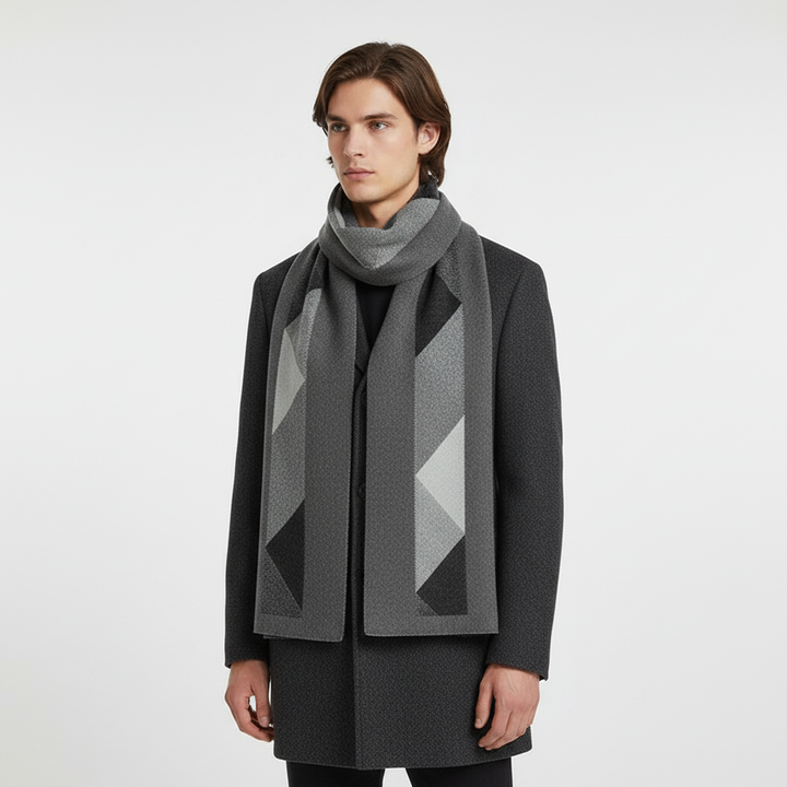 Egon™ Schal Mit Geometrischem Muster – Grau | Modeberg Bern