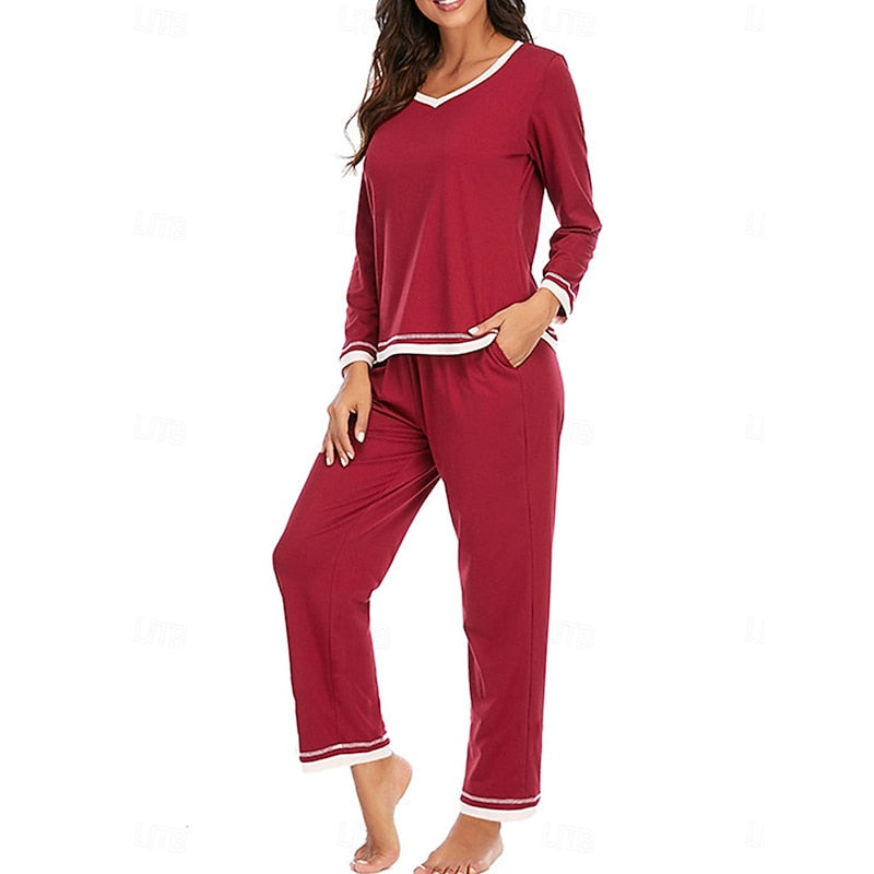 Relaxed V-Neck Loungewear Set Modeberg Bern
