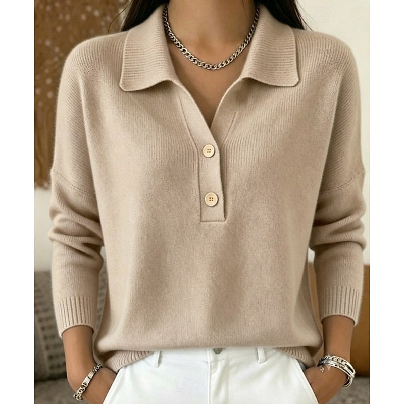 Refined Collared Button Jumper Modeberg Bern