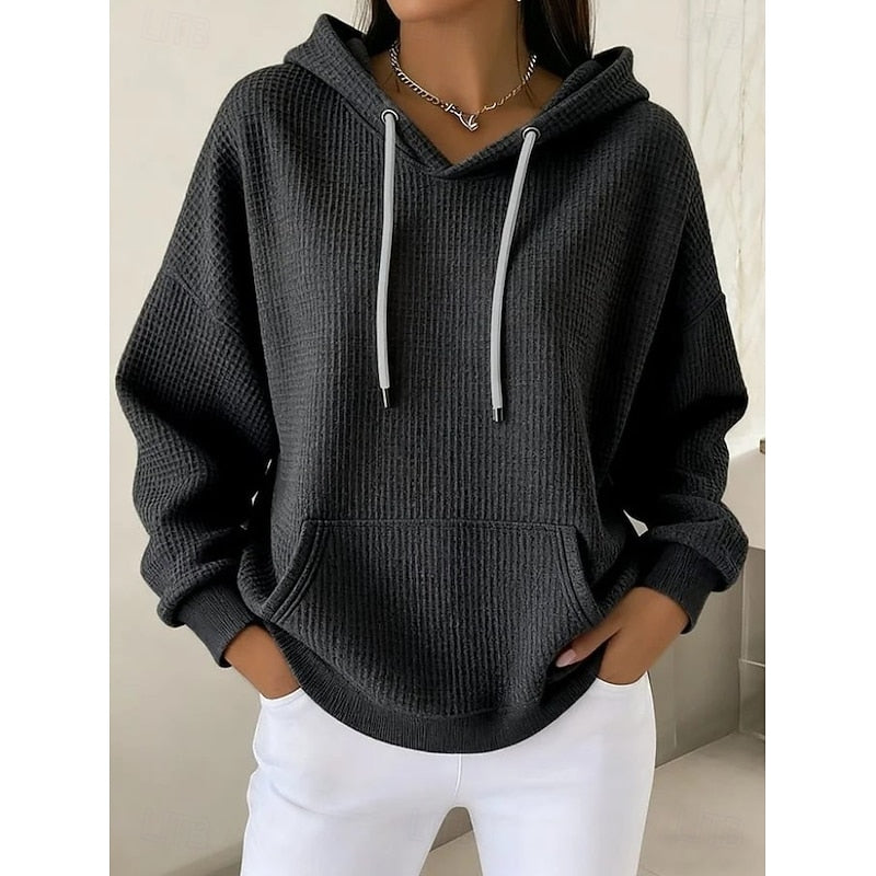 Textured Drawstring Hoodie Modeberg Bern