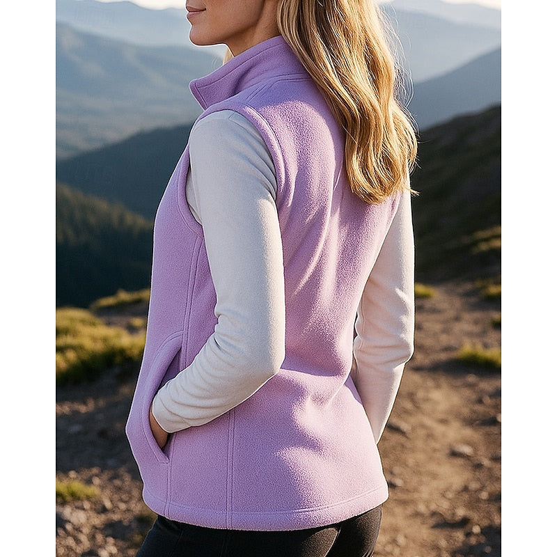 Cozy Zip-Up Vest Top with Stand Collar Modeberg Bern