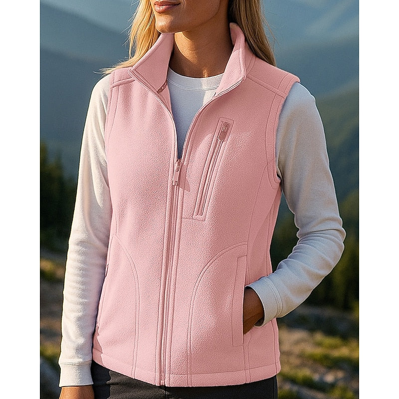 Cozy Zip-Up Vest Top with Stand Collar Modeberg Bern