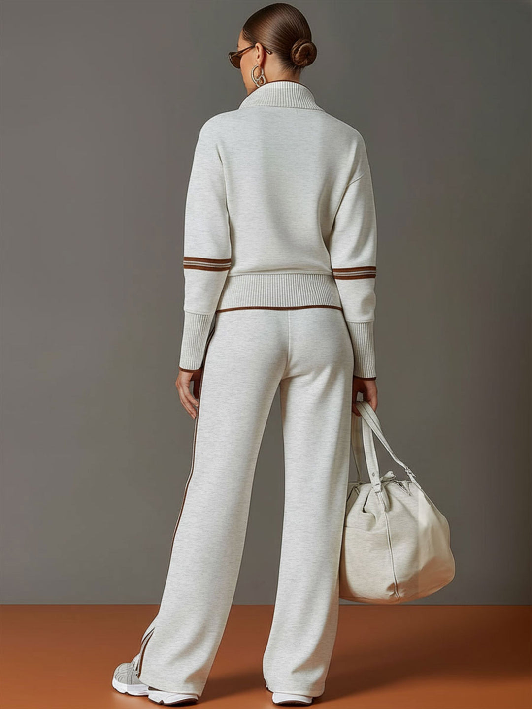 Half-Zip Tracksuit Co-Ord Set with Wide-Leg Trousers Modeberg Bern
