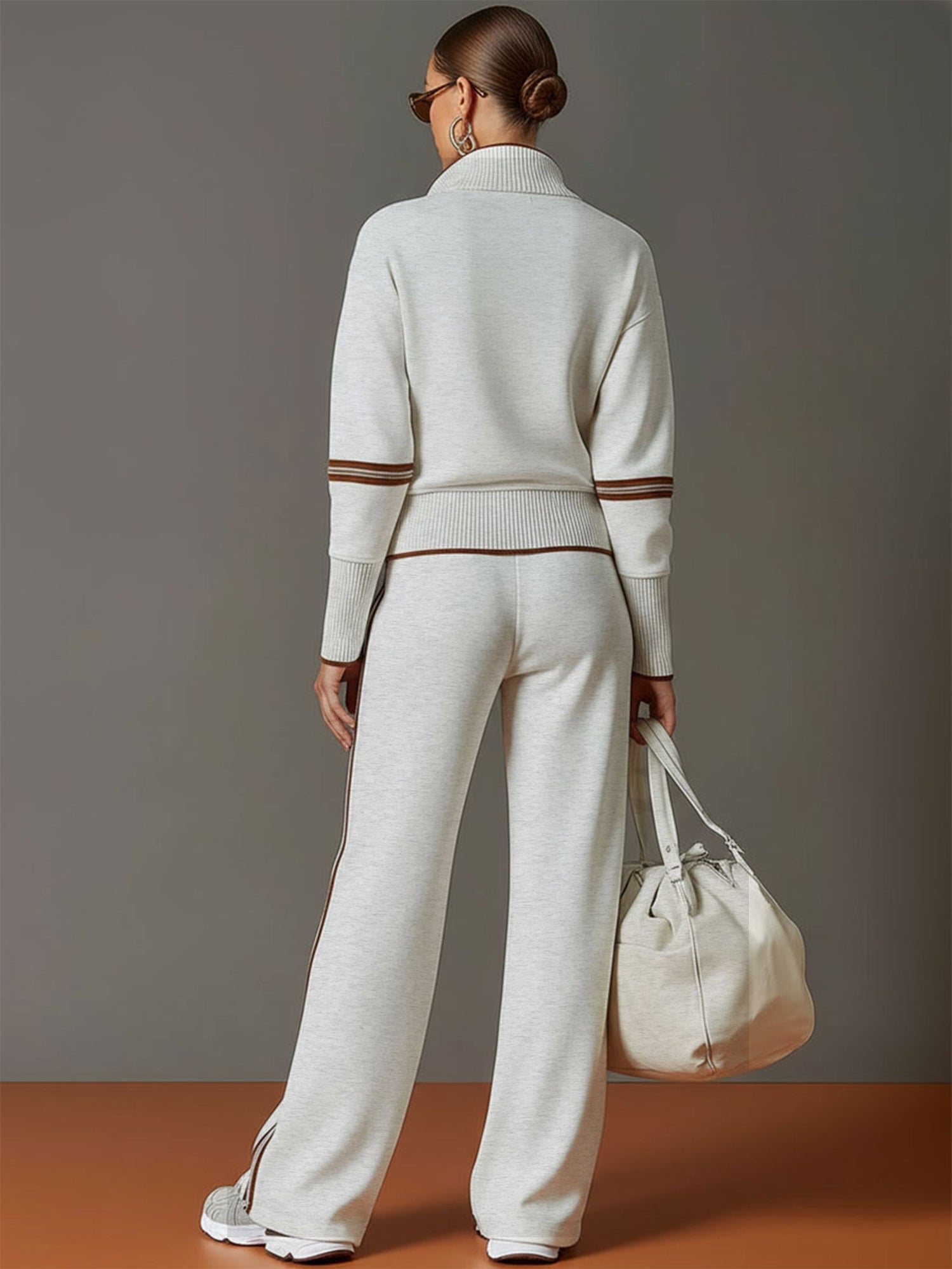 Half-Zip Tracksuit Co-Ord Set with Wide-Leg Trousers Modeberg Bern
