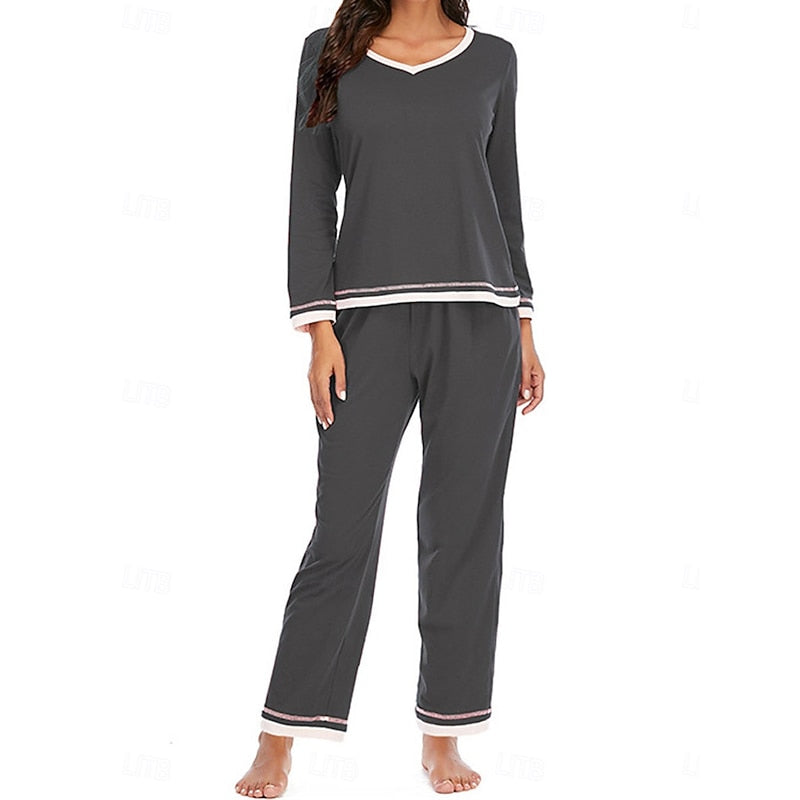 Relaxed V-Neck Loungewear Set Modeberg Bern