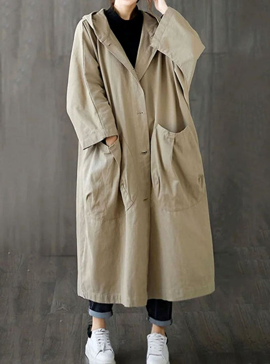 Oversized Hooded Trench Coat with Water Repellent Finish Modeberg Bern