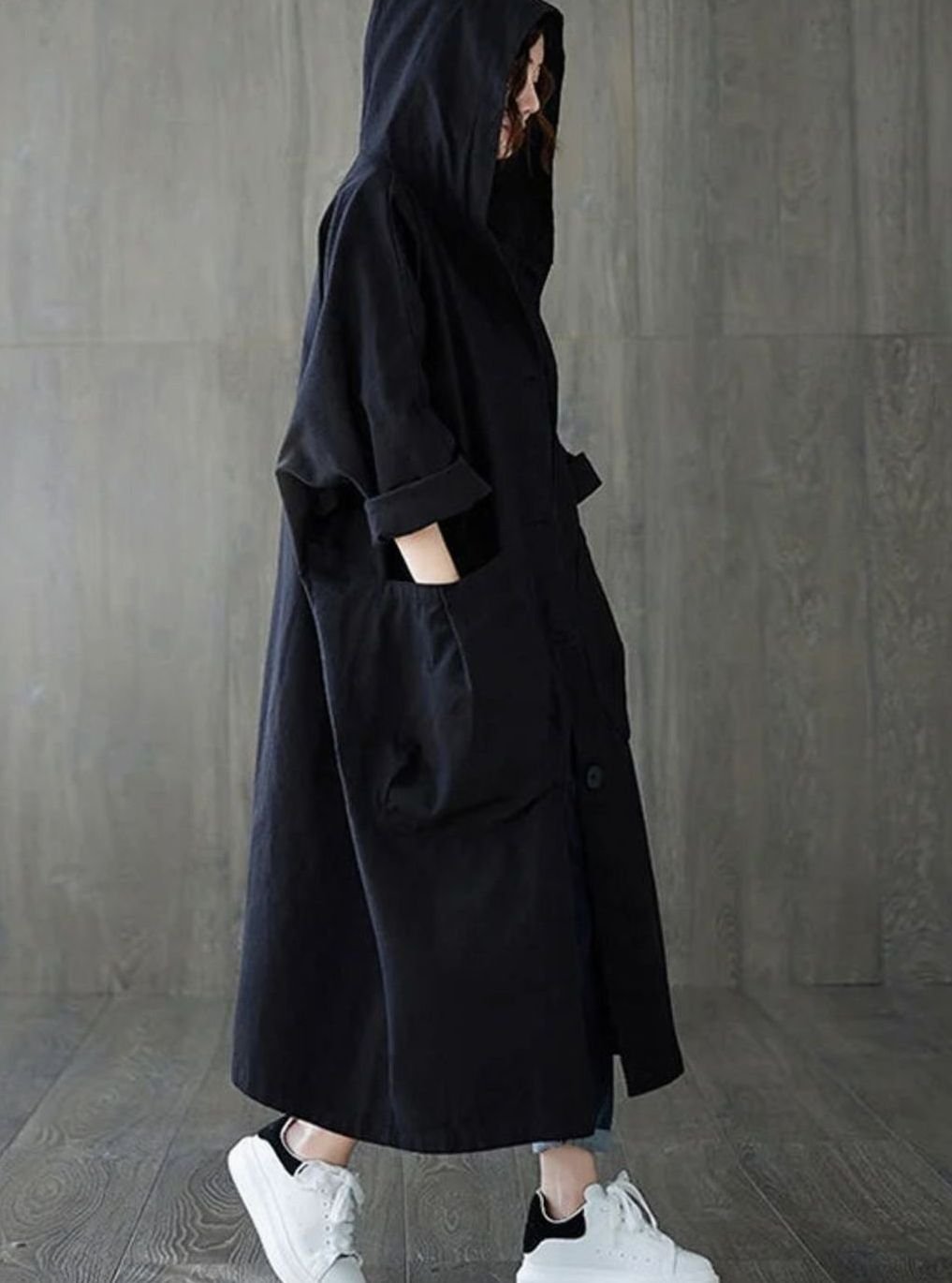 Oversized Hooded Trench Coat with Water Repellent Finish Modeberg Bern