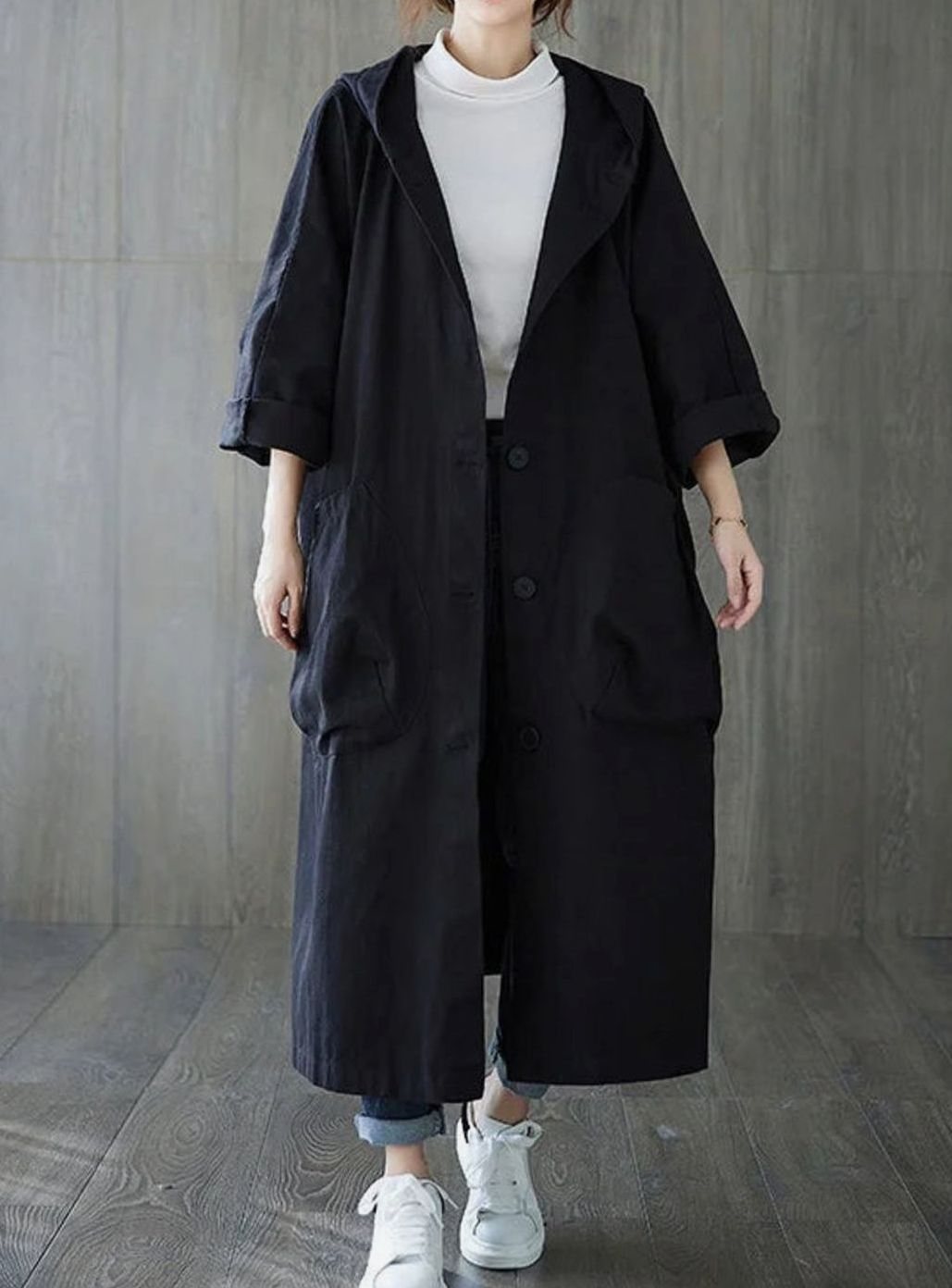 Oversized Hooded Trench Coat with Water Repellent Finish Modeberg Bern