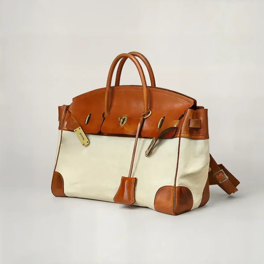 Canvas and Leather Overnight Bag Modeberg Bern