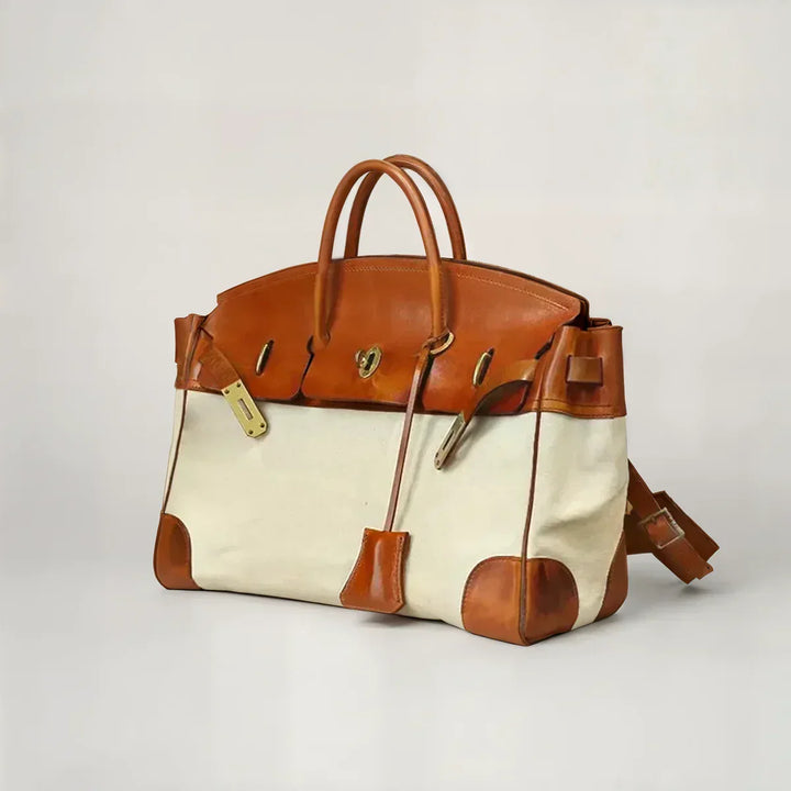 Canvas and Leather Overnight Bag Modeberg Bern