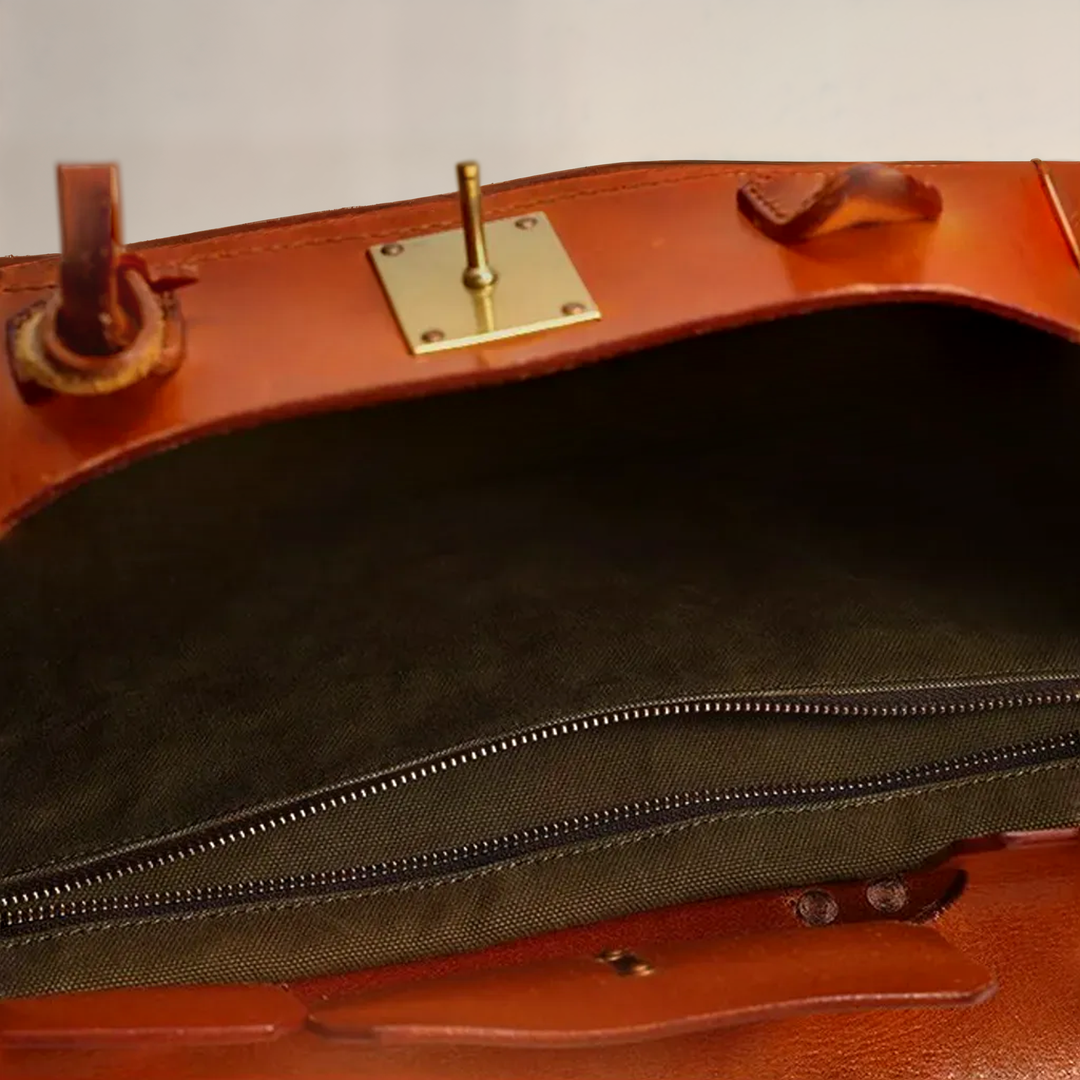 Canvas and Leather Overnight Bag Modeberg Bern