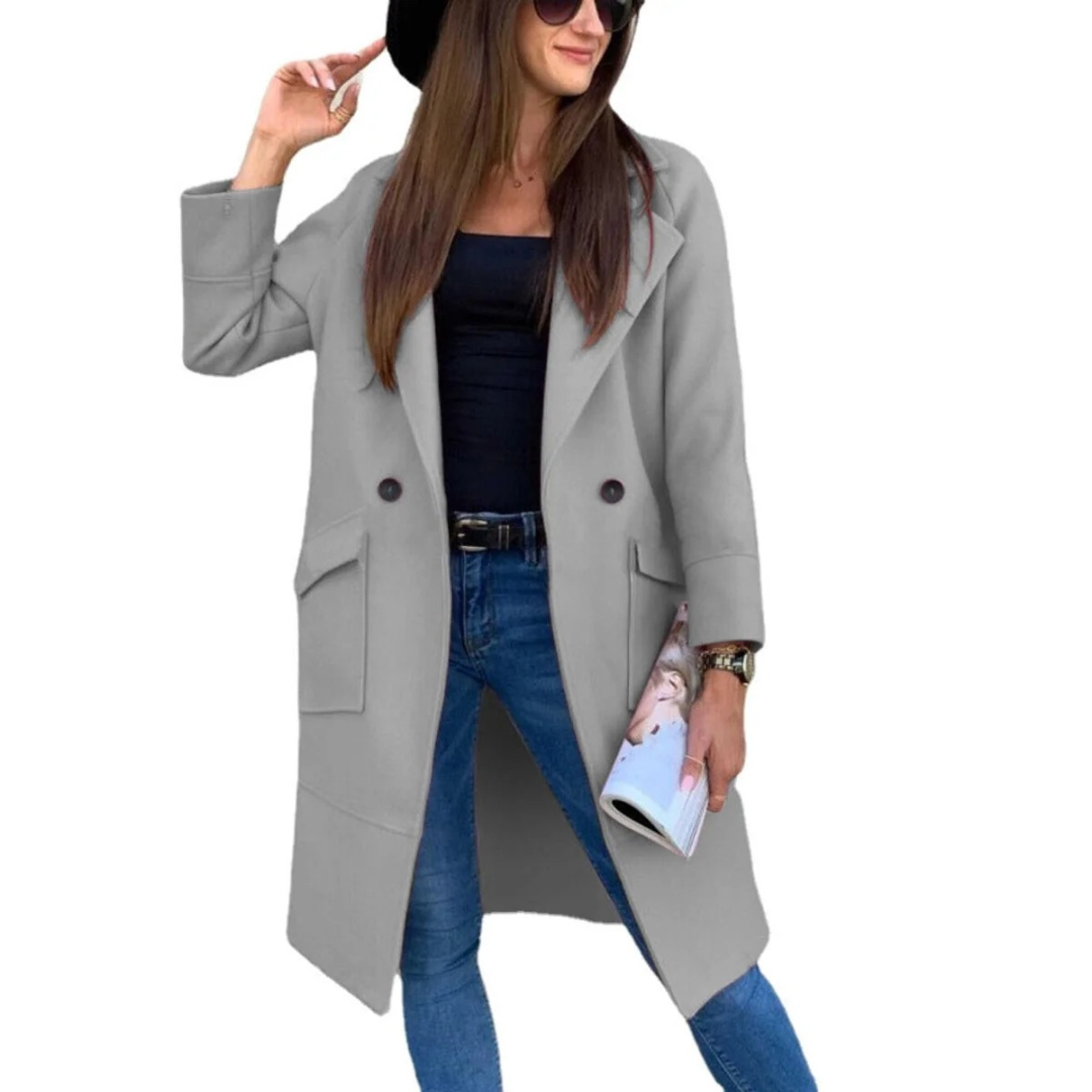 Long Trench Coat with Buttons and Pockets Modeberg Bern