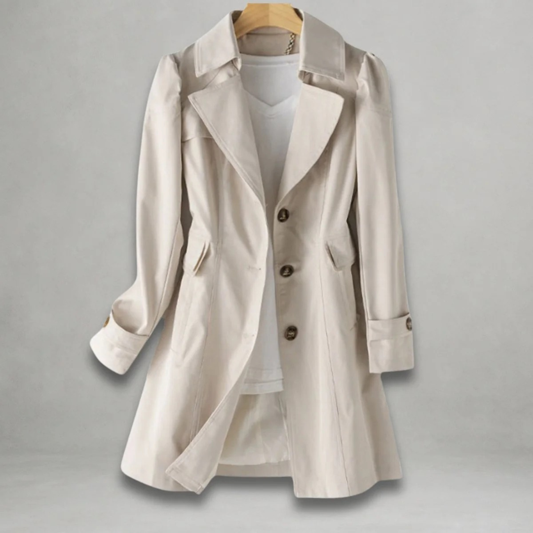Trench Coat with Statement Collar and Button Front Modeberg Bern